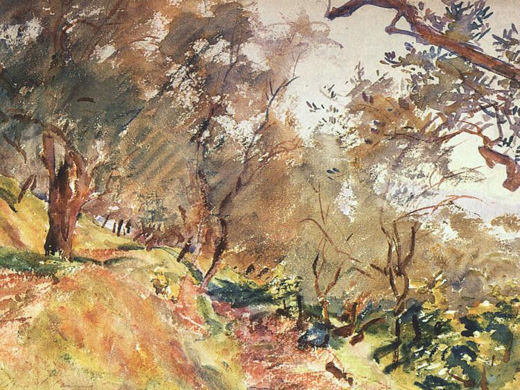 Trees on the Hillside at Majorca, John Singer Sargent